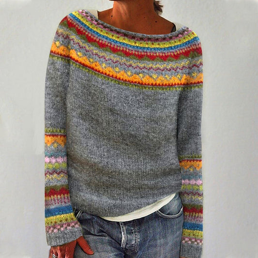 Alaina™ | Mysig Retro-Strickpullover