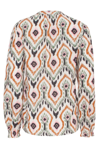 Eliza™ | Damen Chique V-Ausschnitt Top Mit Neutrale Tribal Print