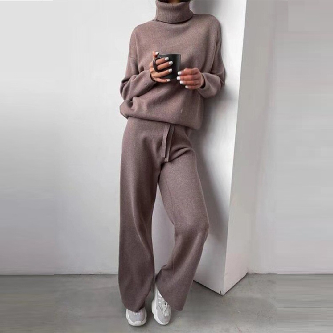 Yara - 2-teiliges Set, Pullover mit Rollkragen und lange Hose