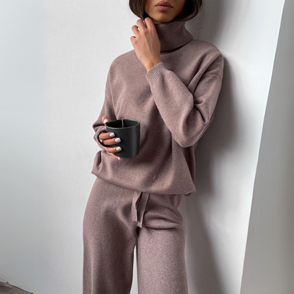 Yara - 2-teiliges Set, Pullover mit Rollkragen und lange Hose