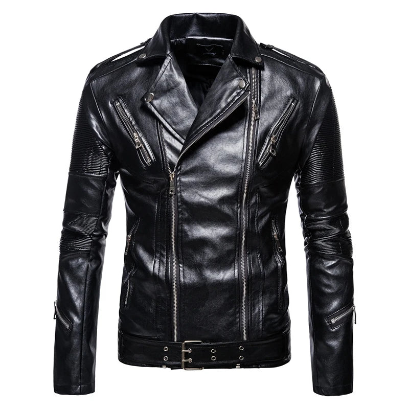 Jonah™ | Herren Slim-Fit Punk Lederjacke