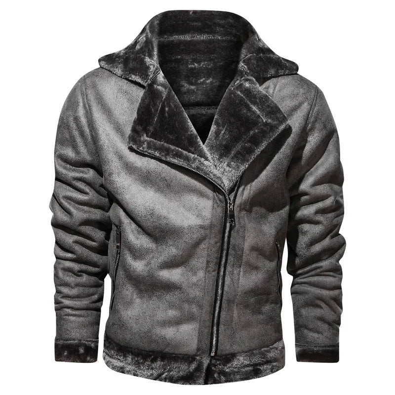 Adrian™ | Warmes Vintage-Leder-Motorradjacke