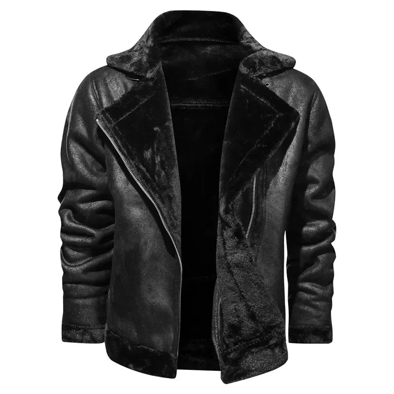 Adrian™ | Warmes Vintage-Leder-Motorradjacke