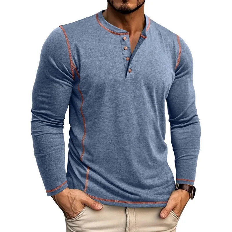 Evan™ | Langarm-Henley-Muskel-T-Shirt