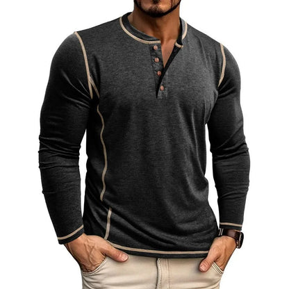 Evan™ | Langarm-Henley-Muskel-T-Shirt