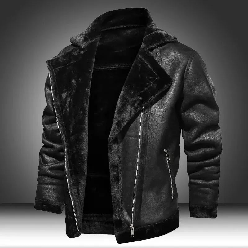 Adrian™ | Warmes Vintage-Leder-Motorradjacke