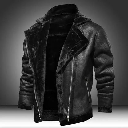 Adrian™ | Warmes Vintage-Leder-Motorradjacke