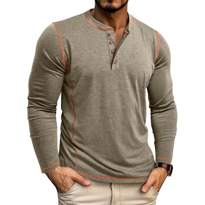 Evan™ | Langarm-Henley-Muskel-T-Shirt