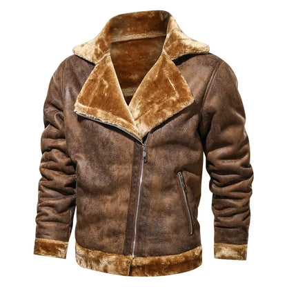 Adrian™ | Warmes Vintage-Leder-Motorradjacke