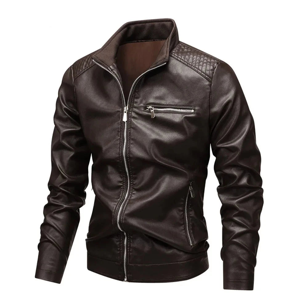 Jakob™ | Herren Retro Kunstlederjacke