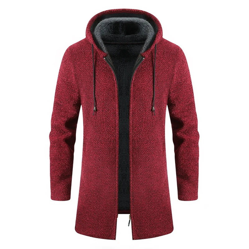 Joe™ | Herren Winter-Kapuzen-Fleece-Strickjacke