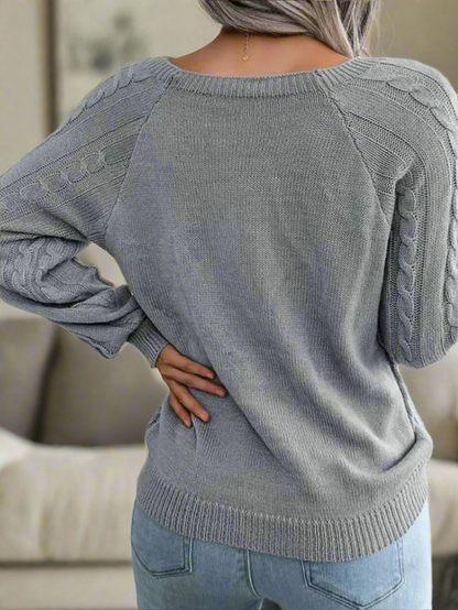 Hazel™ | Zopfmuster-Pullover mit Rundhalsausschnitt