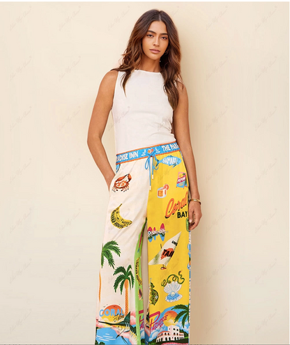 Dulce™ | Sommerlicher Zweiteiler mit Print - Hose