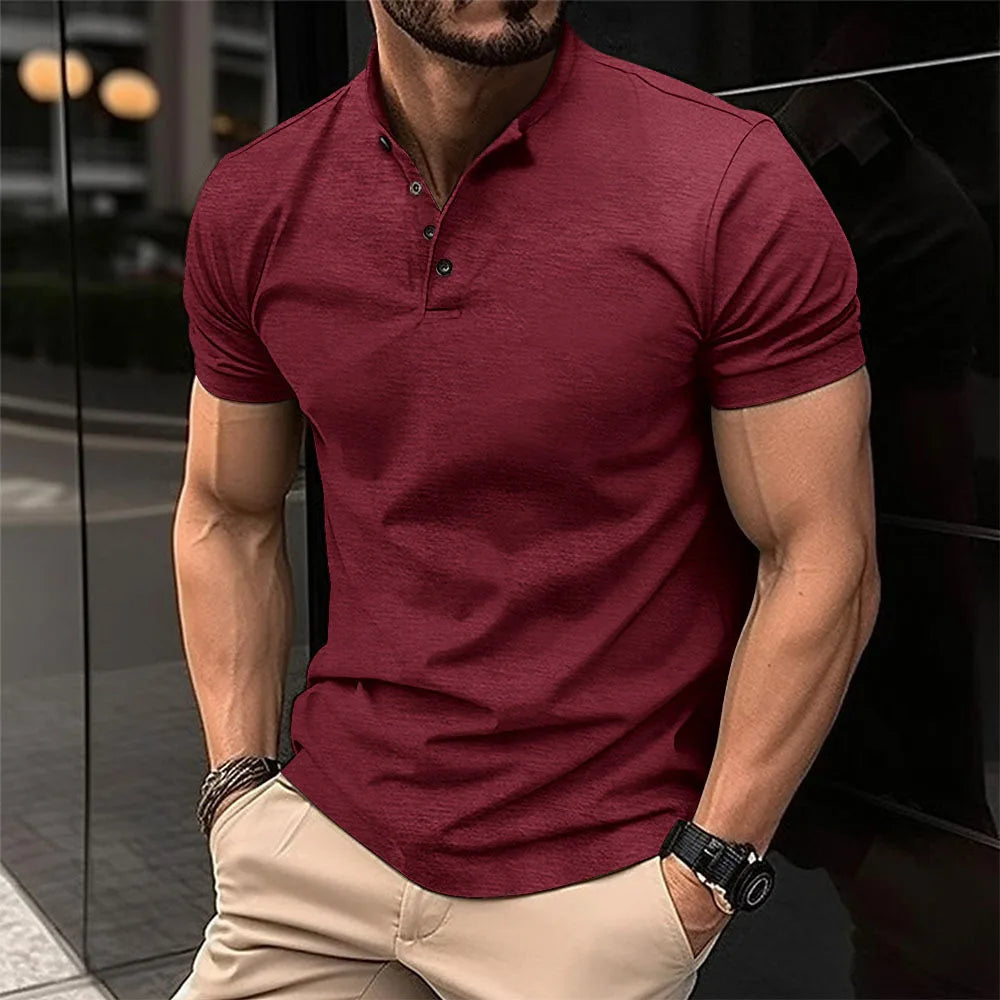 Lucca™ | Henley-Kragen Sport-Polo-Shirt