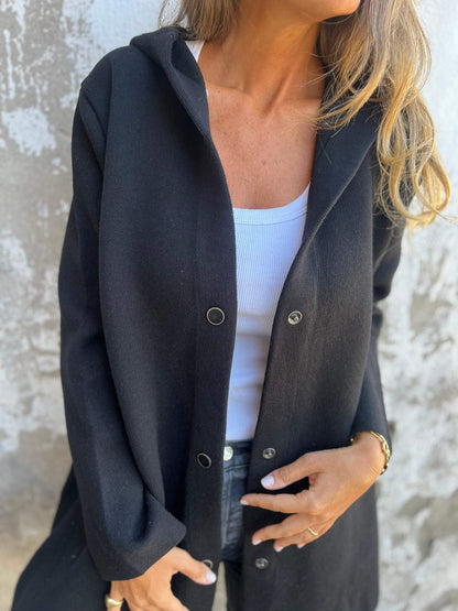 Helena™ | Casual Einreihiger Blazer mit Kapuze